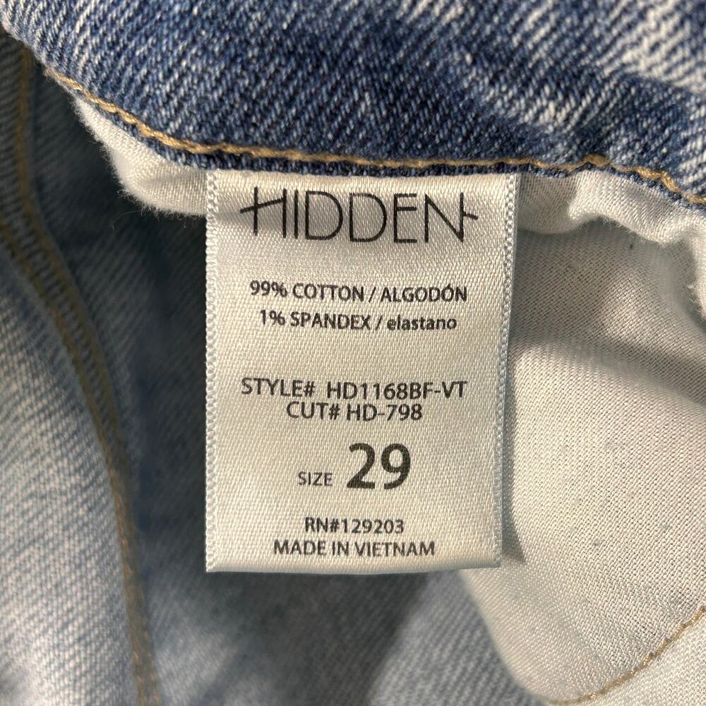 Hidden Jeans HD1168BF-VT High Rise Straight Leg Distressed Denim Jeans Womens 29 - Picture 5 of 9